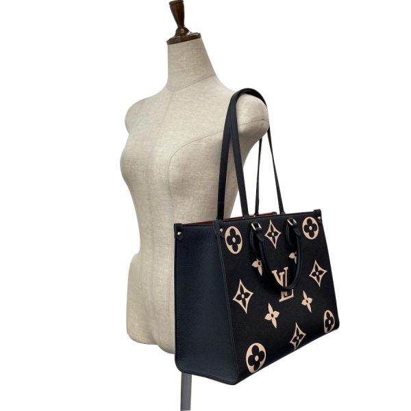 m45495 10 Louis Vuitton Monogram Empreinte Leather Handbag Black Beige