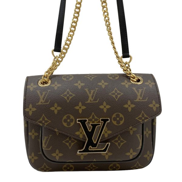 m45592 03 Louis Vuitton Passy Monogram Hand Bag Brown Gold