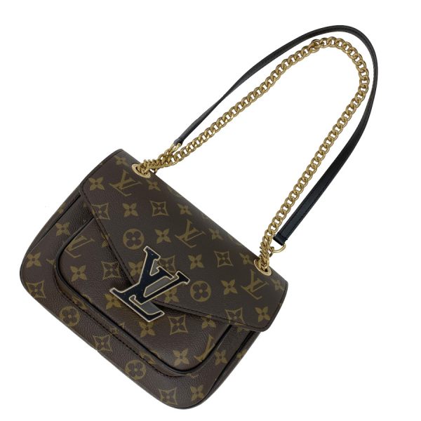 m45592 04 Louis Vuitton Passy Monogram Hand Bag Brown Gold