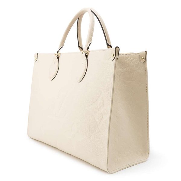 m46531 02 Louis Vuitton On the Go MM Tote Bag Creme