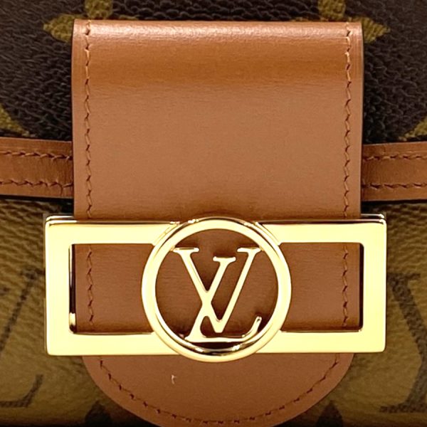 m46645 8 Louis Vuitton Portefeuille Dauphine Bifold Wallet Monogram Canvas Reverse Brown