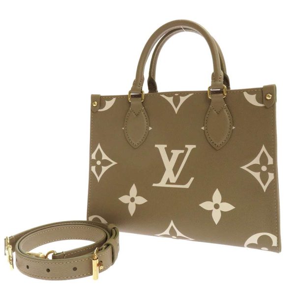 m46647 01 Louis Vuitton On the Go PM Handbag Khaki