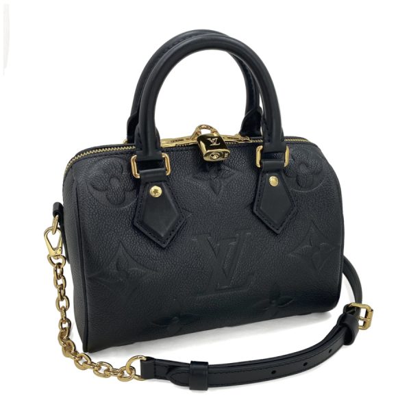 m58953 01 Louis Vuitton Bandouliere Monogram Empriente 20 Speedy Bag Black