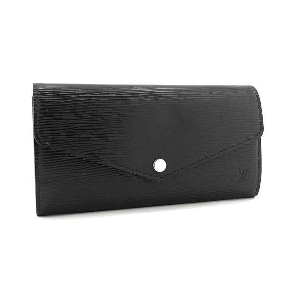 m60582 01 Louis Vuitton Epi Leather Long Wallet Noir