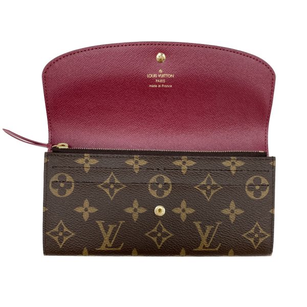 m60697 04 Louis Vuitton Long Wallet Bifold Emily Monogram Fuchsia