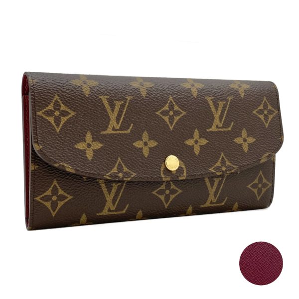 m60697 07 Louis Vuitton Long Wallet Bifold Emily Monogram Fuchsia