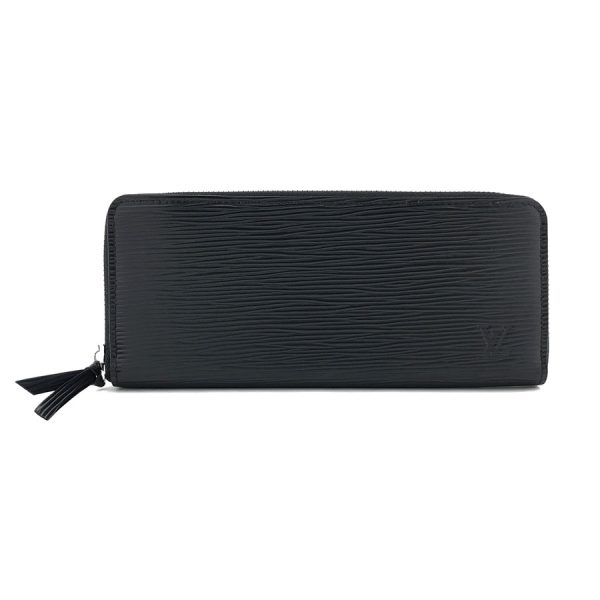 m60915 01 Louis Vuitton Portefeuille Clemence Epi Noir Wallet