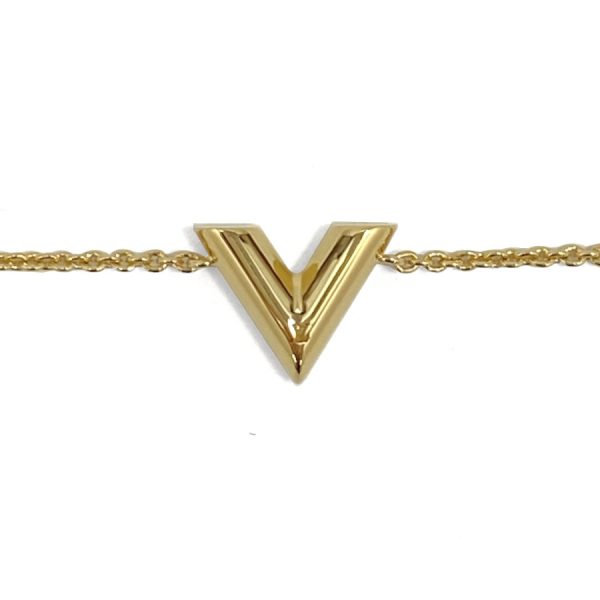 m61084 04 Louis Vuitton Essential V Logo Initial Chain Bracelet Gold