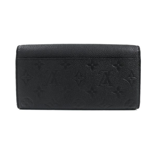 m61182 02 Louis Vuitton Monogram Empreinte Leather Long Wallet Noir