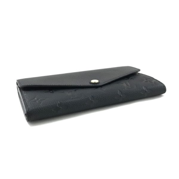 m61182 03 Louis Vuitton Monogram Empreinte Leather Long Wallet Noir