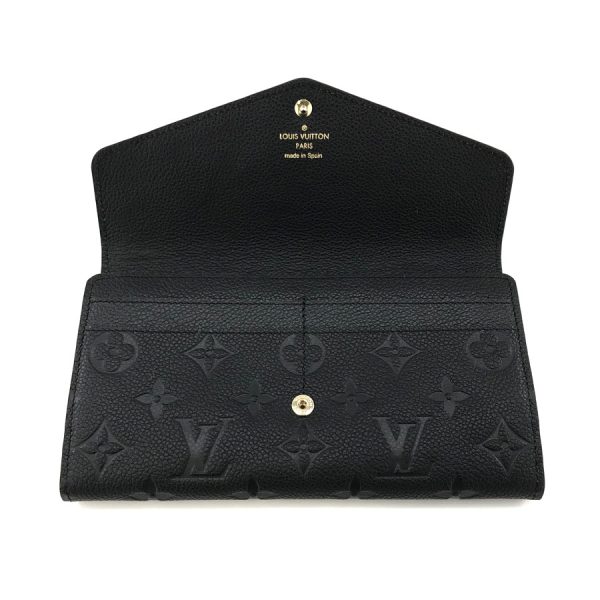 m61182 04 Louis Vuitton Monogram Empreinte Leather Long Wallet Noir