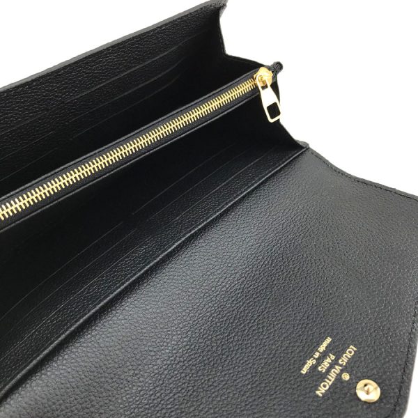 m61182 05 Louis Vuitton Monogram Empreinte Leather Long Wallet Noir