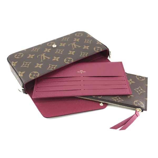 m61276 04 Louis Vuitton Pochette Felice Monogram Fuchsia Wallet