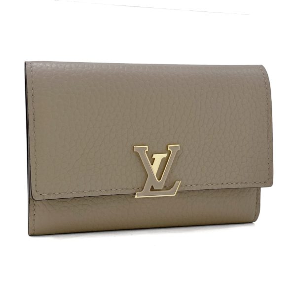 m62159 01 Louis Vuitton Portefeuil Capucines Compact Galle Beige Wallet