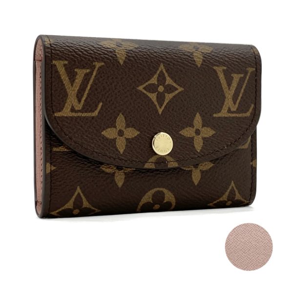 m62361 001 Louis Vuitton Portomone Rosali Monogram Rose Coin Case