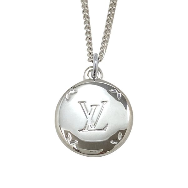 m62485 08 Louis Vuitton Monogram Ring Necklace Silver