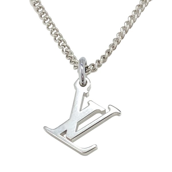 m62485 09 Louis Vuitton Monogram Ring Necklace Silver