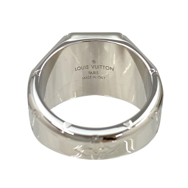 m62488 04 Louis Vuitton Signet Monogram Logo Signature L Size 21 Ring Silver