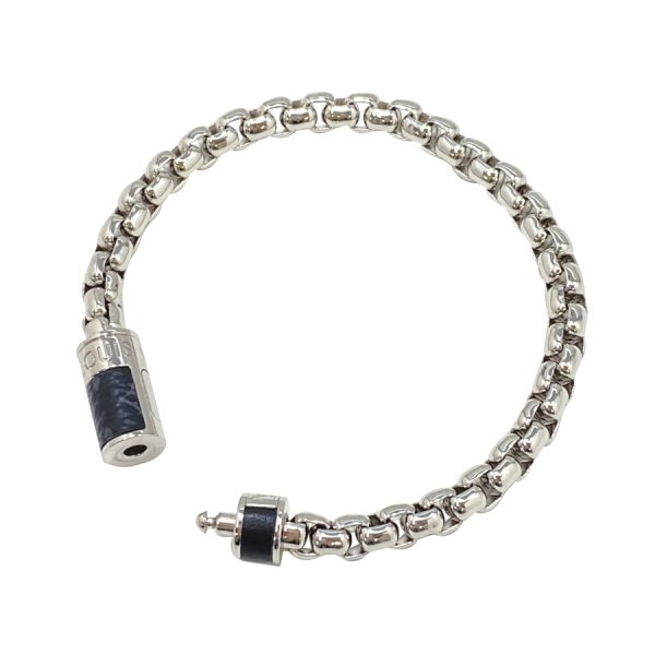 m62592 05 Louis Vuitton Monogram Eclipse Chain Bracelet Silver