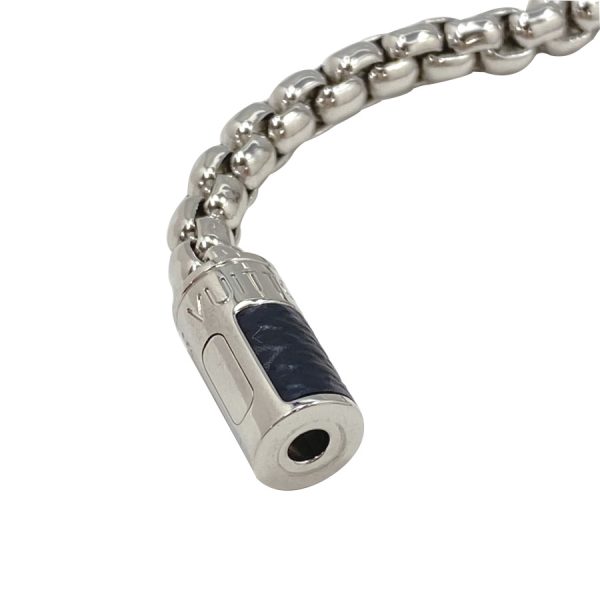 m62592 06 Louis Vuitton Monogram Eclipse Chain Bracelet Silver