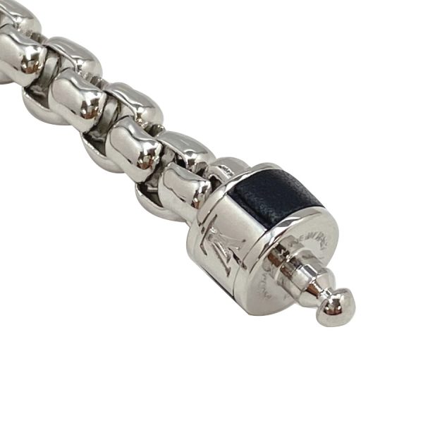 m62592 07 Louis Vuitton Monogram Eclipse Chain Bracelet Silver