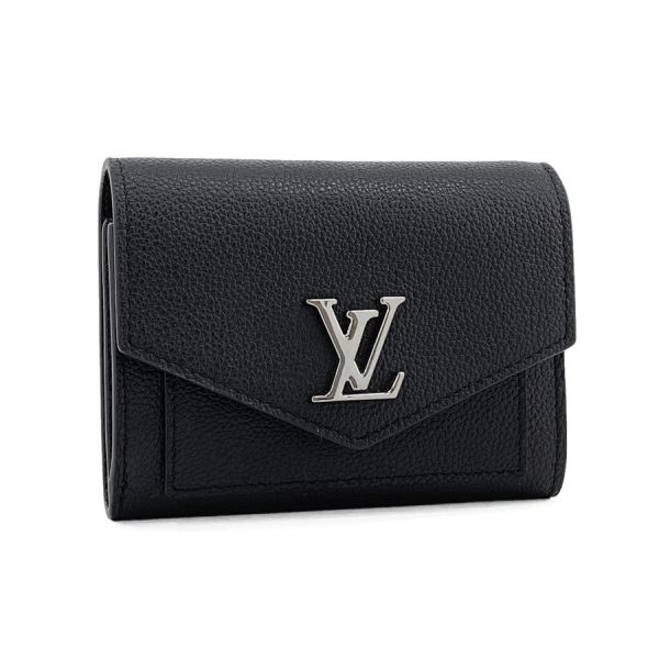 m62947 01 Louis Vuitton Portefeuille My Lock Me Compact Leather Black Wallet