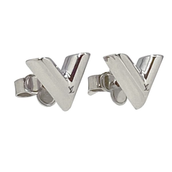 m63208 01 Louis Vuitton Essential V Stud Earrings Silver