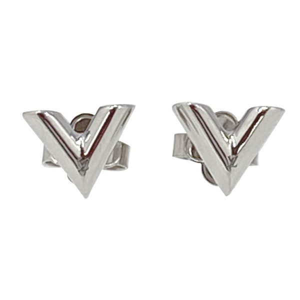 m63208 02 Louis Vuitton Essential V Stud Earrings Silver