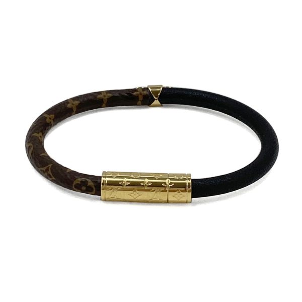 m6431f 02 Louis Vuitton Monogram Daily Confidential Bracelet Brown Black Gold