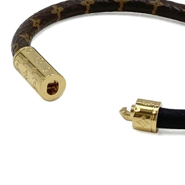 m6431f 03 Louis Vuitton Monogram Daily Confidential Bracelet Brown Black Gold