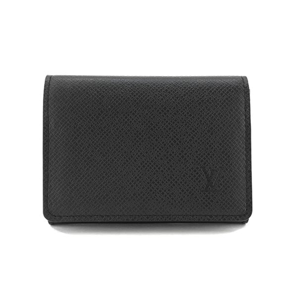 m64595 01 Louis Vuitton Carte de Visite Taiga Noir Card Case