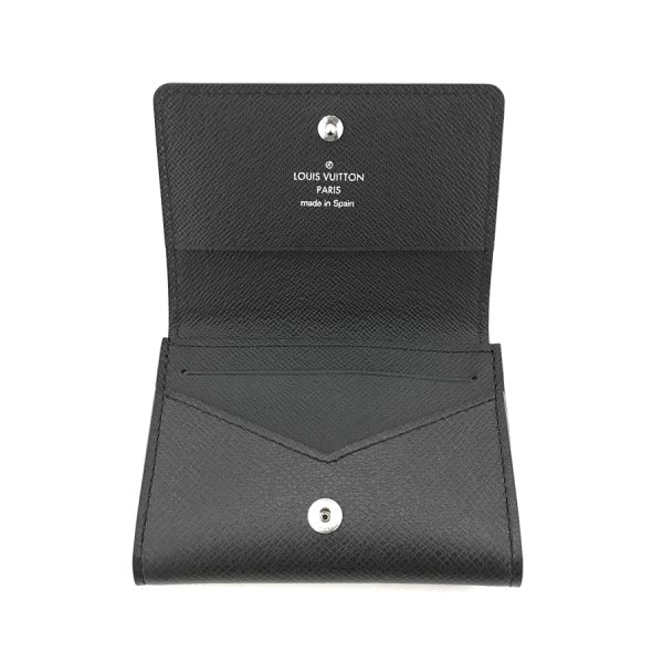 m64595 04 Louis Vuitton Carte de Visite Taiga Noir Card Case