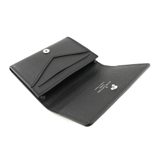 m64595 05 Louis Vuitton Carte de Visite Taiga Noir Card Case