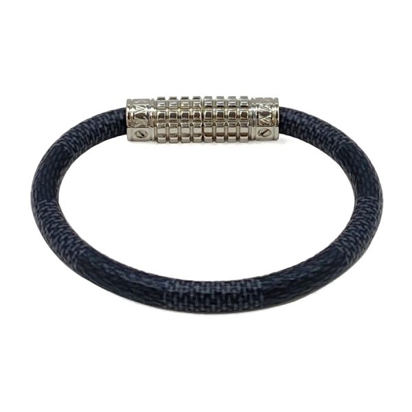 m6626e 02 Louis Vuitton Digit Damier Silver Hardware Bracelet Graphite