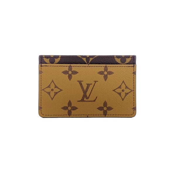 m69161 01 Louis Vuitton Porto Carte Monogram Reverse Leather Card Case