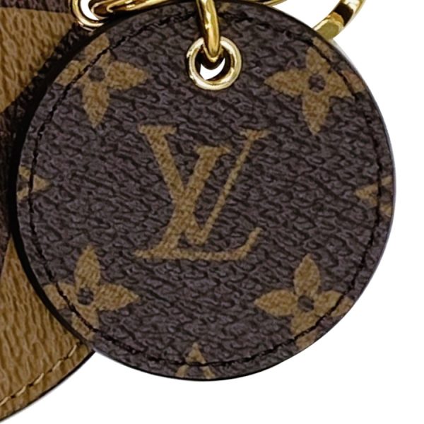 m69317 04 Louis Vuitton Porte Cle Illustre Monogram Giant Reverse Leather Key Ring Gold