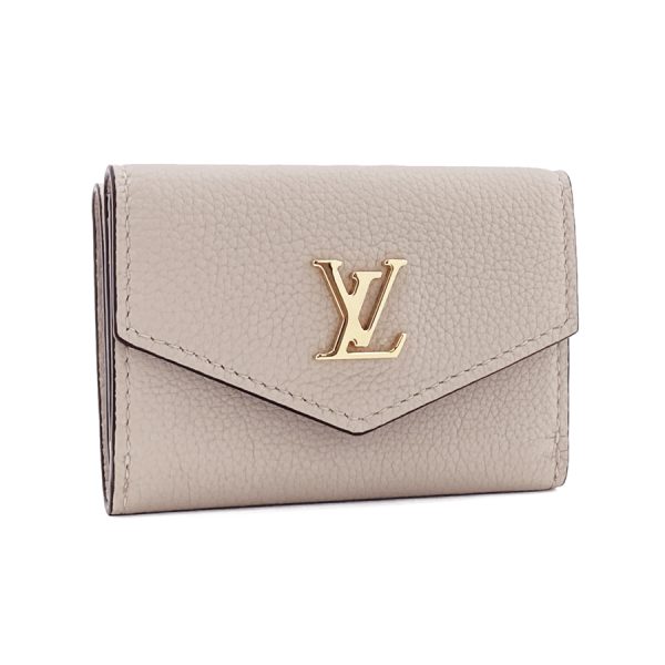 m69340 01 Louis Vuitton Portefeuille Lock Mini Leather Greige Wallet