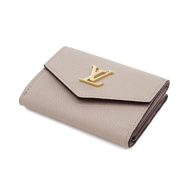 m69340 03 Louis Vuitton Portefeuille Lock Mini Leather Greige Wallet