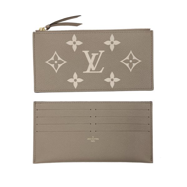 m69977 06 Louis Vuitton Pochette Felicie Bicolor Monogram Tourtrail Clutch Bag Tourterelle Crème