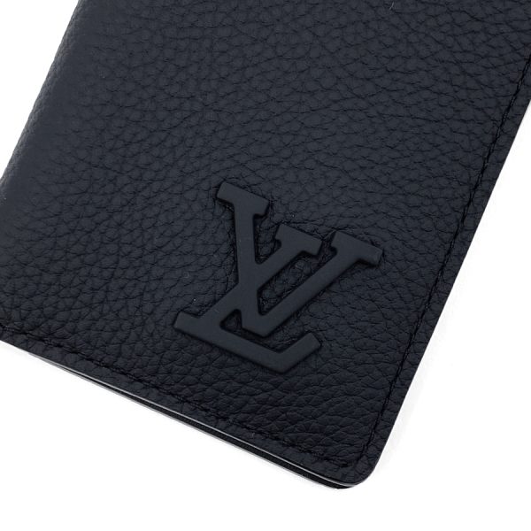 m69979 06 Louis Vuitton Organizer de Poche LV Aerogram Grain Leather Black Card Case