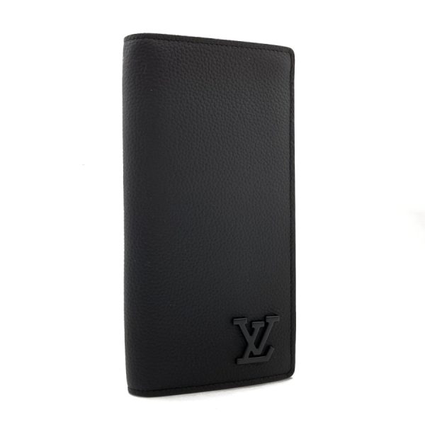 m69980 01 Louis Vuitton Portefeuille Brazza NM Aerogram Noir Black Calf Leather Wallet