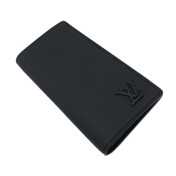 m69980 08 Louis Vuitton Portefeuille Brazza NM Aerogram Noir Black Calf Leather Wallet