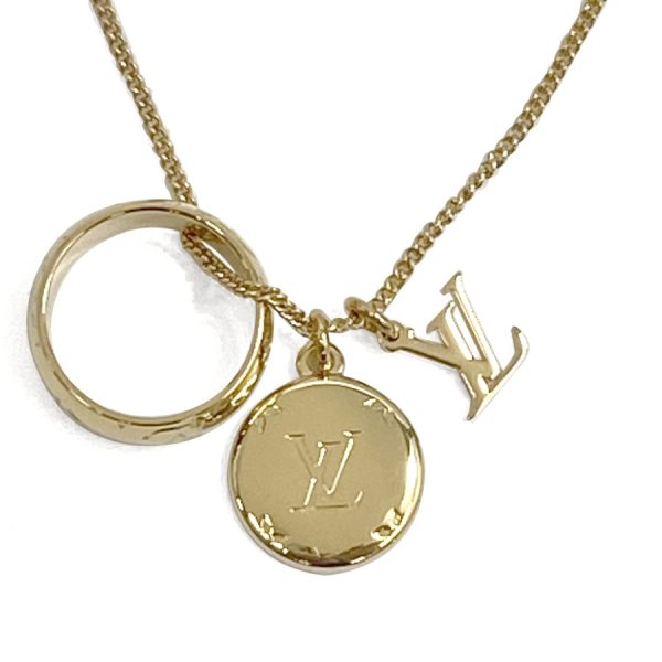 m80189 02 Louis Vuitton Monogram Ring Necklace Gold