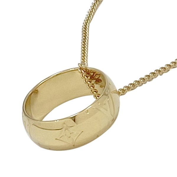 m80189 04 Louis Vuitton Monogram Ring Necklace Gold