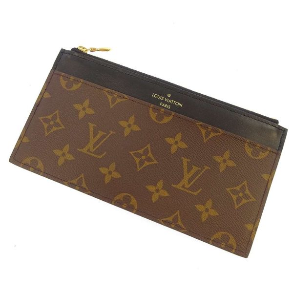 m80348 01 Louis Vuitton Slim Purse Long Wallet Black