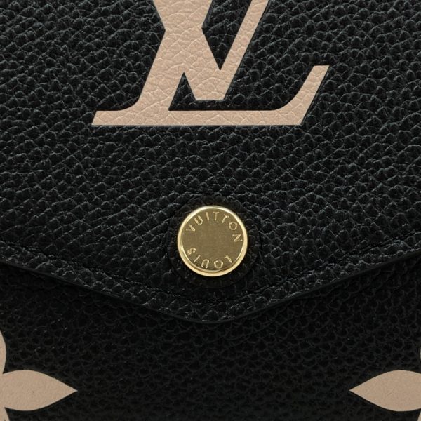 m80496 07 Louis Vuitton Portefeuille Sarah Monogram Empreinte Bicolor Wallet Black