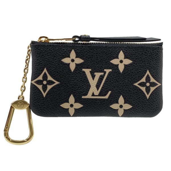 m80885 01 Louis Vuitton Monogram Empreinte Coin Case Key Case Black Beige