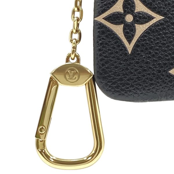 m80885 02 Louis Vuitton Monogram Empreinte Coin Case Key Case Black Beige