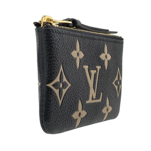 m80885 03 Louis Vuitton Monogram Empreinte Coin Case Key Case Black Beige