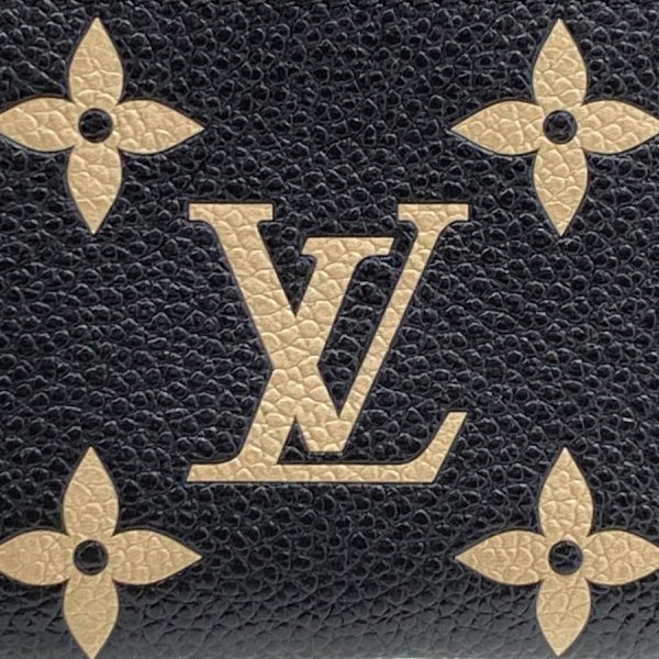 m80885 08 Louis Vuitton Monogram Empreinte Coin Case Key Case Black Beige